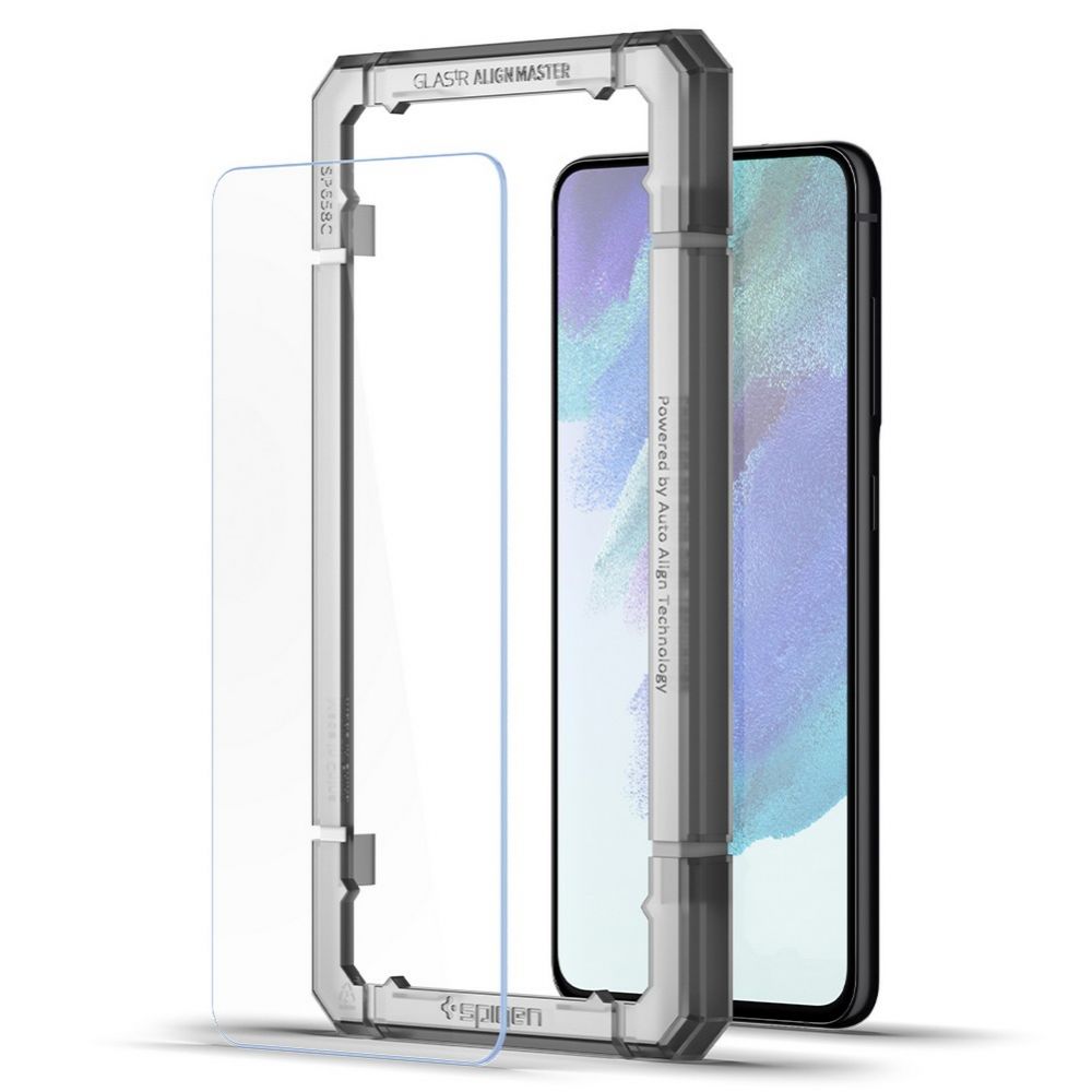 Zaštitna folija za ekran Spigen GlastR Align Master za Samsung Galaxy S21 FE 5G G990, Kaljeno staklo, Full Glue, Set od 2 komada AGL03088