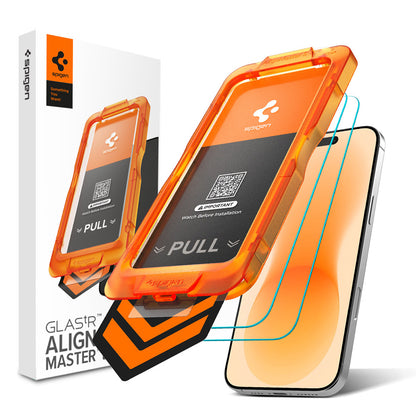 Zaštitna folija za ekran Spigen GlastR AlignMaster S za Apple iPhone 18 Pro Max / 17 Pro Max, Kaljeno staklo, Full Glue, Set 2 komada AGL10101