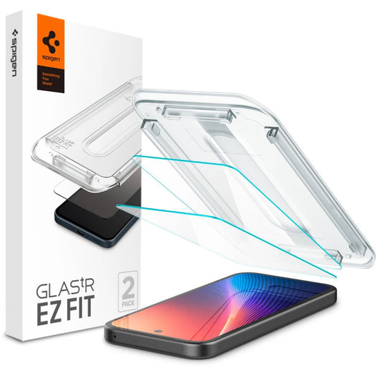 Zaštitna folija za ekran Spigen GlastR EZ FIT za Google Pixel 9a, Kaljeno staklo, Full Glue, Set 2 komada AGL08938
