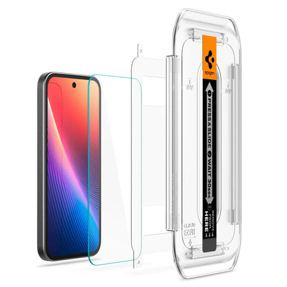 Zaštitna folija za ekran Spigen GlastR EZ FIT za Google Pixel 9a, Kaljeno staklo, Full Glue, Set 2 komada AGL08938