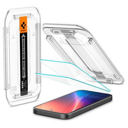 Zaštitna folija za ekran Spigen GlastR EZ FIT za Google Pixel 9a, Kaljeno staklo, Full Glue, Set 2 komada AGL08938