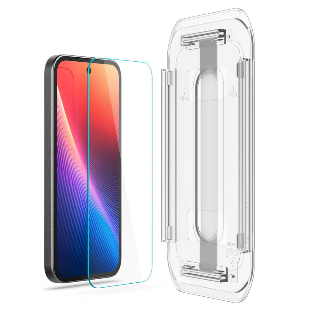 Zaštitna folija za ekran Spigen GlastR EZ FIT za Google Pixel 9a, Kaljeno staklo, Full Glue, Set 2 komada AGL08938