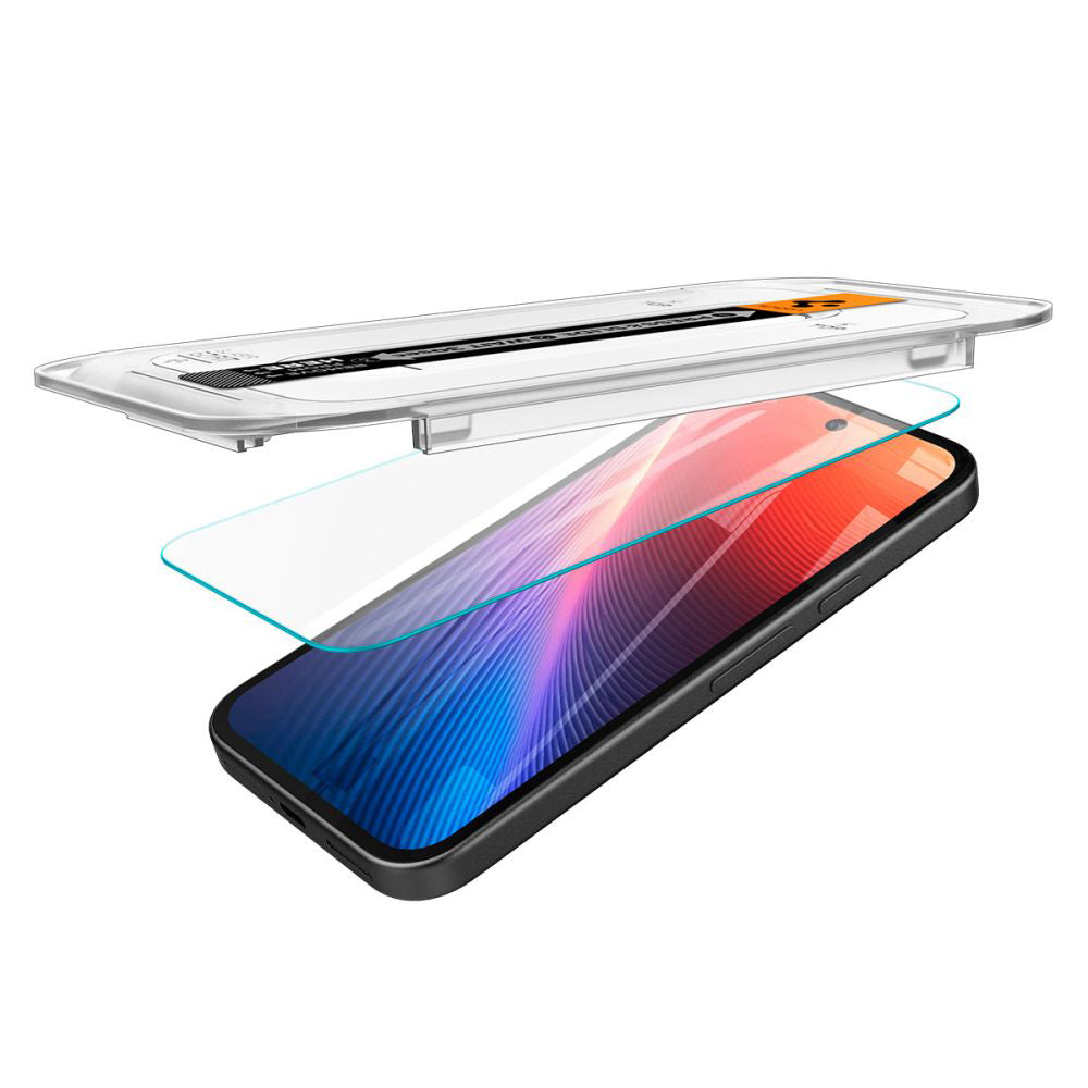Zaštitna folija za ekran Spigen GlastR EZ FIT za Google Pixel 9a, Kaljeno staklo, Full Glue, Set 2 komada AGL08938