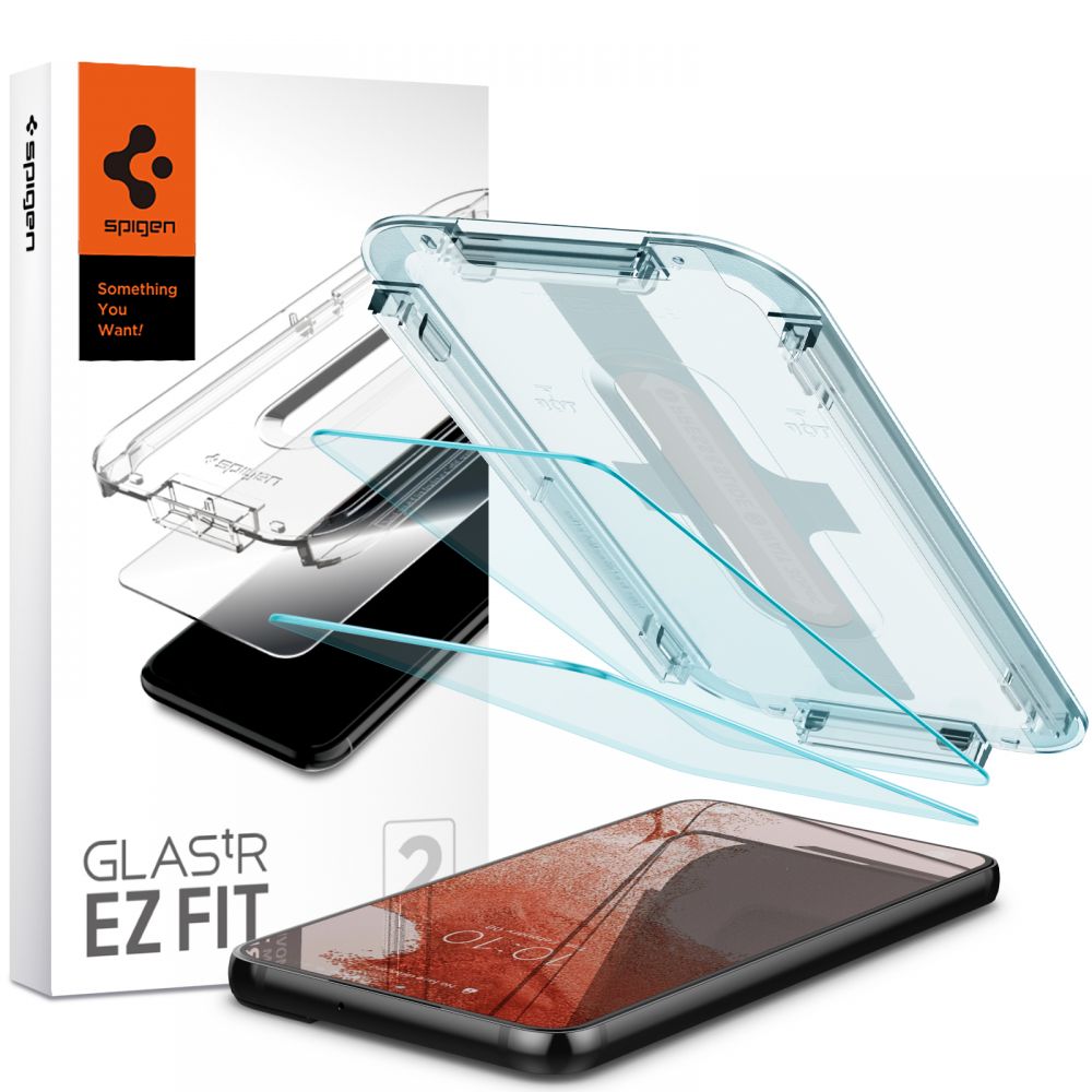 Zaštitna folija za ekran Spigen GlastR EZ FIT za Samsung Galaxy S22 5G S901, Kaljeno staklo, Puna ljepila, Set od 2 komada AGL04151
