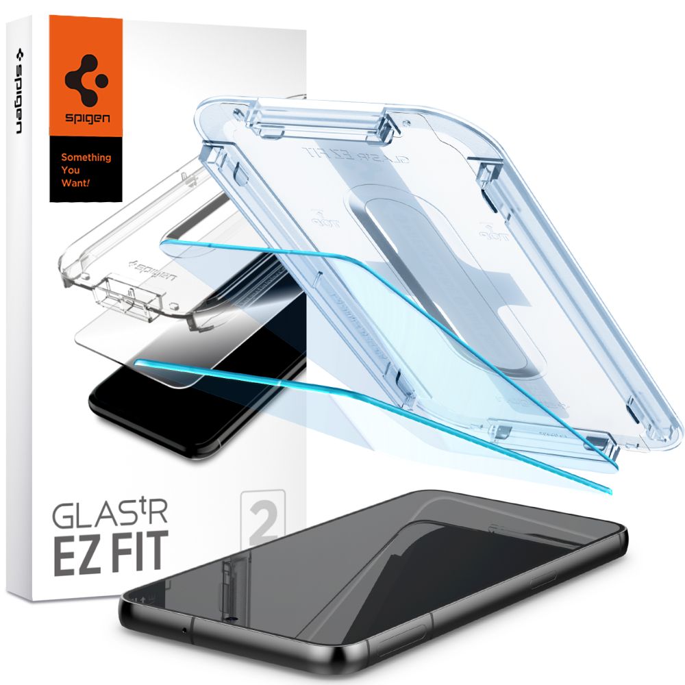 Zaštitna folija za ekran Spigen GlastR EZ FIT za Samsung Galaxy S23 S911, Kaljeno staklo, Full Glue, Set 2 komada AGL05958