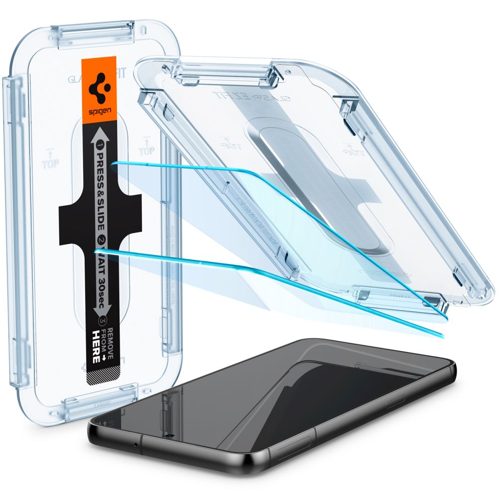Zaštitna folija za ekran Spigen GlastR EZ FIT za Samsung Galaxy S23 S911, Kaljeno staklo, Full Glue, Set 2 komada AGL05958