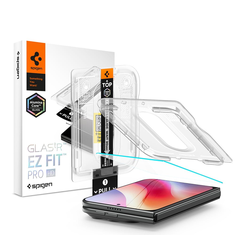 Zaštitna folija za vanjski ekran Spigen GlastR EZ FIT Pro HD za Apple iPhone Duo, Kaljeno staklo, Full Glue AGL12014