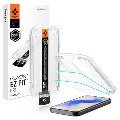Zaštitna folija za ekran Spigen GlastR EZ FIT Pro HD za Google Pixel 10a, Kaljeno staklo, Full Glue, Set 2 komada AGL11364