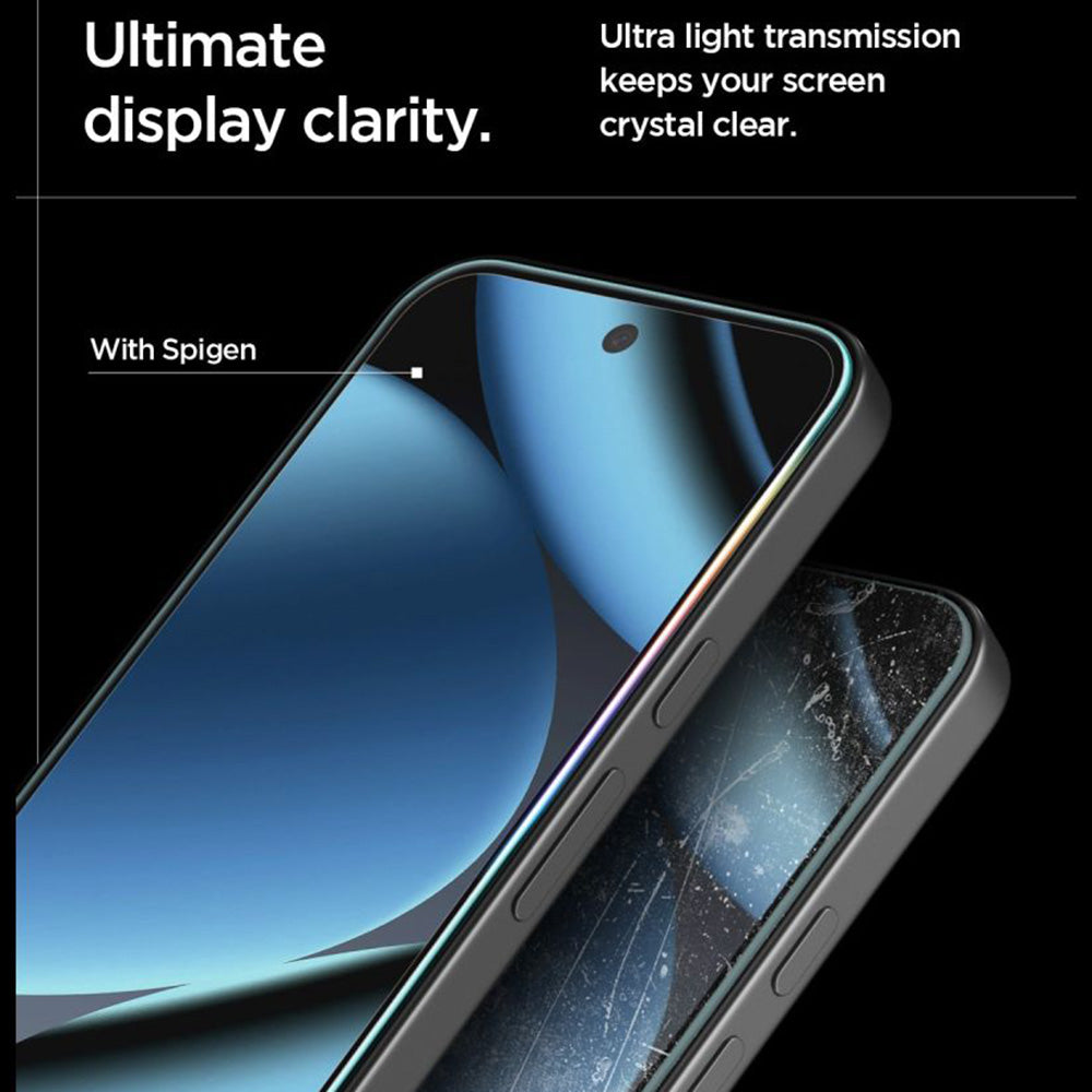 Zaštitna folija za ekran Spigen GlastR EZ FIT Pro HD za Google Pixel 10a, Kaljeno staklo, Full Glue, Set 2 komada AGL11364