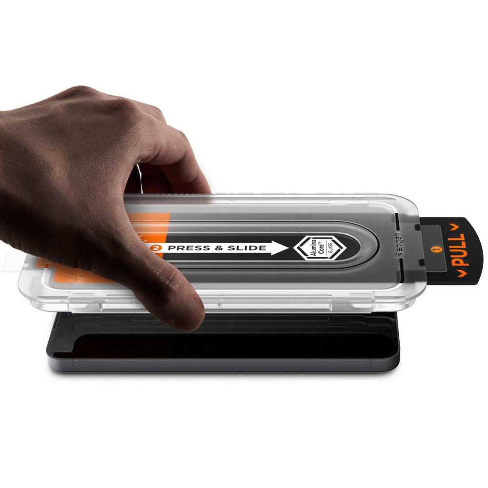 Zaštitna folija za ekran Spigen GlastR EZ FIT Pro HD za Samsung Galaxy S25 FE, Kaljeno staklo, Full Glue, Set od 2 komada