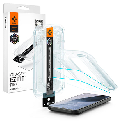 Zaštitna folija za ekran Spigen GlastR EZ FIT Pro za Google Pixel 11 Pro / 11, Kaljeno staklo, Full Glue, Set od 2 komada AGL11480