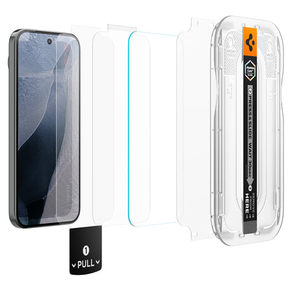 Zaštitna folija za ekran Spigen GlastR EZ FIT Pro za Google Pixel 11 Pro / 11, Kaljeno staklo, Full Glue, Set od 2 komada AGL11480