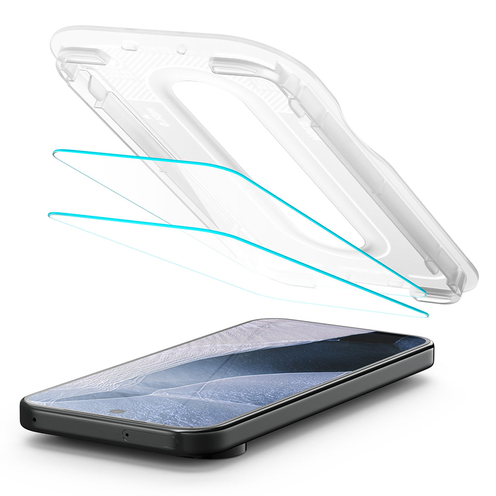 Zaštitna folija za ekran Spigen GlastR EZ FIT Pro za Google Pixel 11 Pro / 11, Kaljeno staklo, Full Glue, Set od 2 komada AGL11480