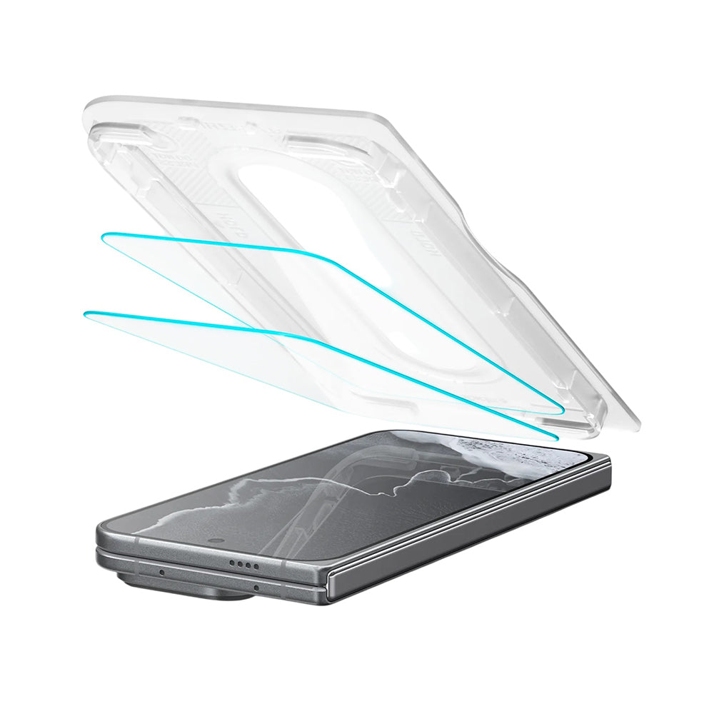 Zaštitna folija za vanjski ekran Spigen GlastR EZ FIT Pro za Google Pixel 11 Pro Fold, Kaljeno staklo, Full Glue, Set od 2 komada AGL11490