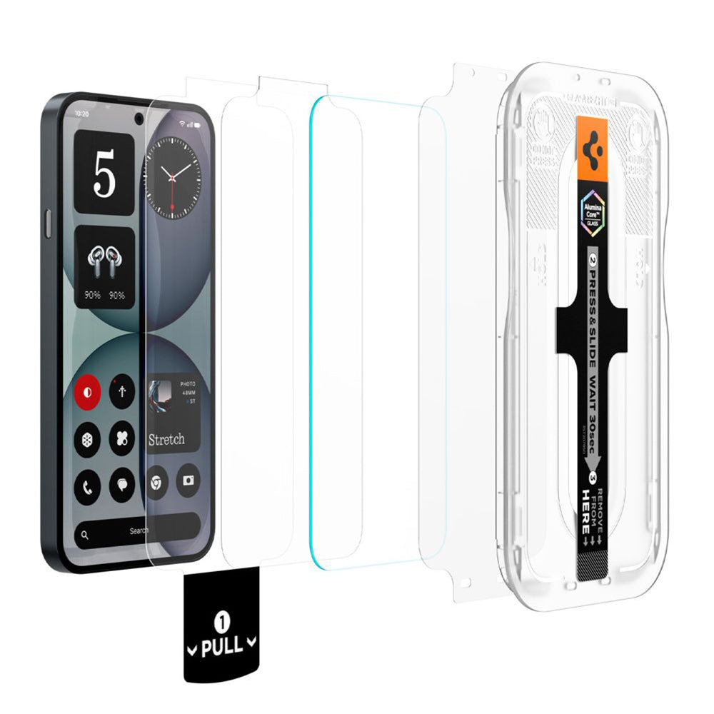 Zaštitna folija za ekran Spigen GlastR EZ FIT Pro za Nothing Phone (4a), Kaljeno staklo, Full Glue, Set od 2 komada AGL11682