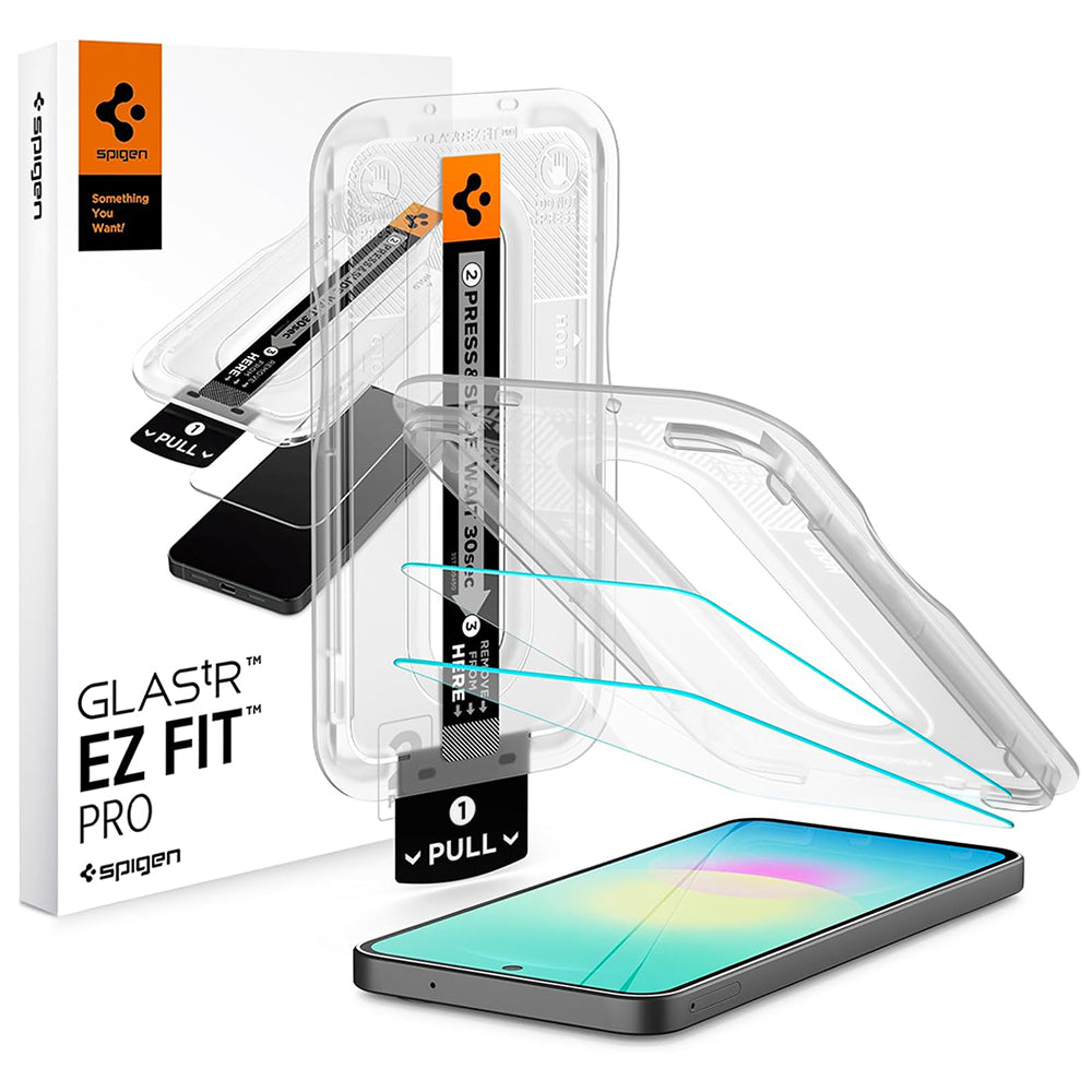 Zaštitna folija za ekran Spigen GlastR EZ FIT Pro za Samsung Galaxy A27 5G, Kaljeno staklo, Full Glue, Set od 2 komada AGL11809