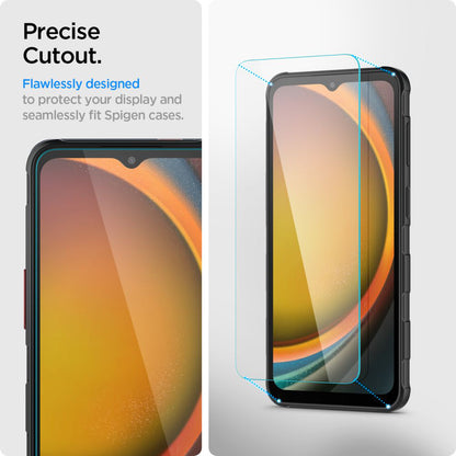 Zaštitna folija za ekran Spigen GlastR Slim za Samsung Galaxy XCover7 Pro / Xcover7 G556, Kaljeno staklo, Full Glue, Set od 2 komada AGL09407