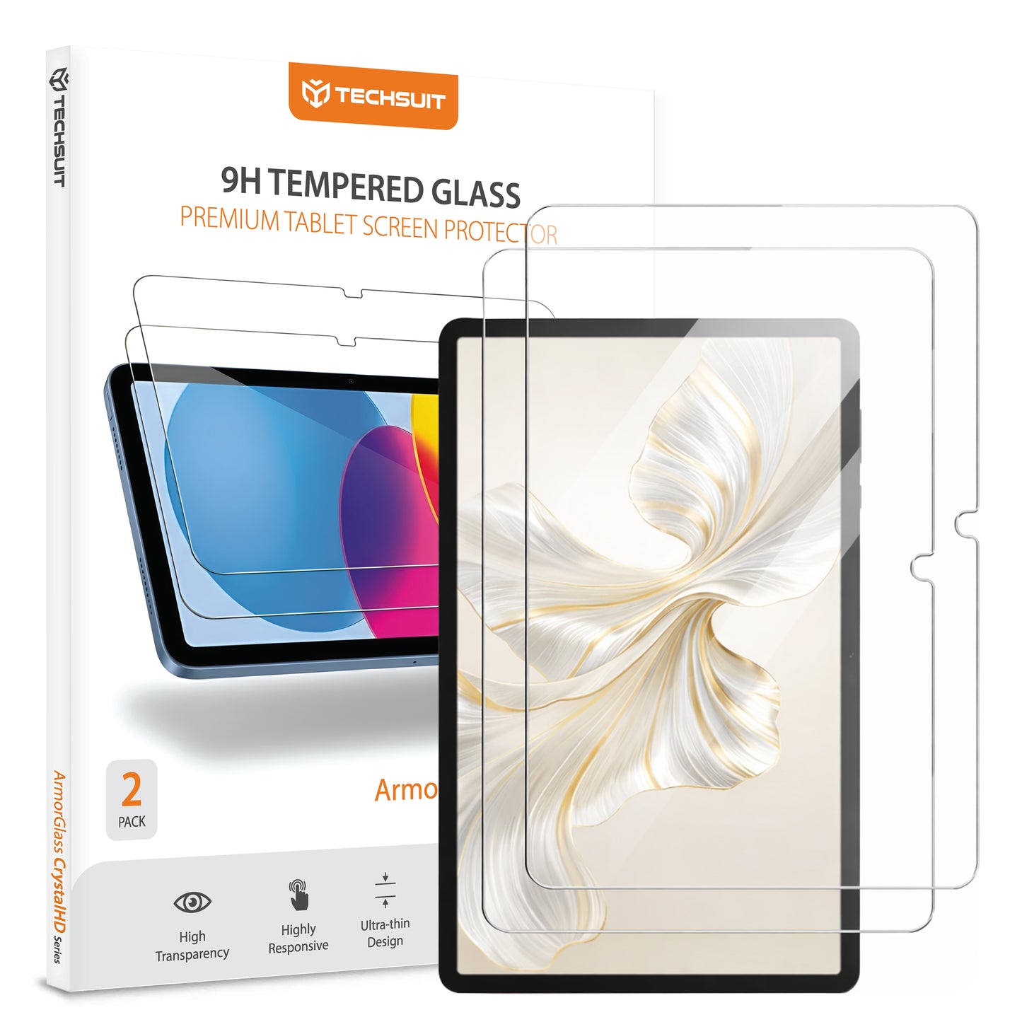 Zaštitna folija za ekran Techsuit ArmorGlass CrystalHD za Honor Pad 10 / 9, Kaljeno staklo, Full Glue, Set 2 komada