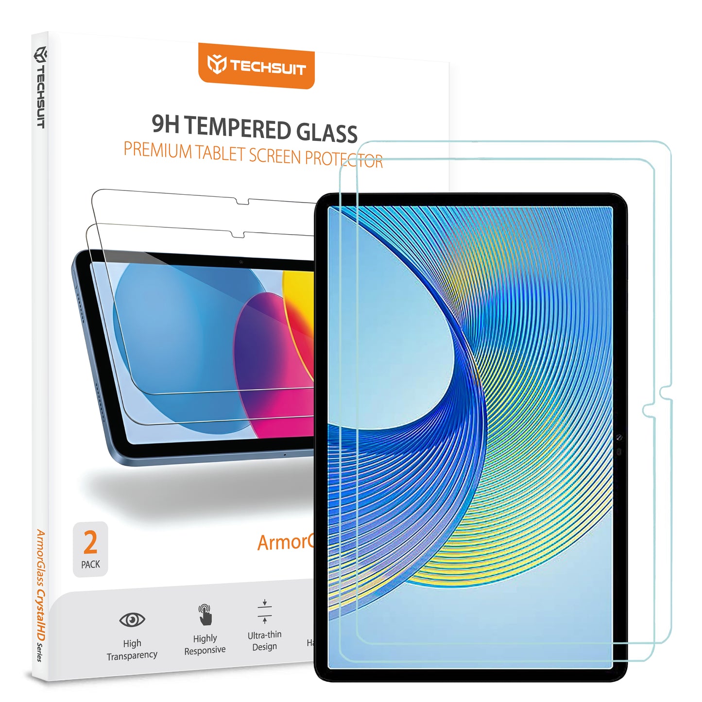 Zaštitna folija za ekran Techsuit ArmorGlass CrystalHD za Honor Pad X9a / X9, Kaljeno staklo, Full Glue, Set od 2 komada