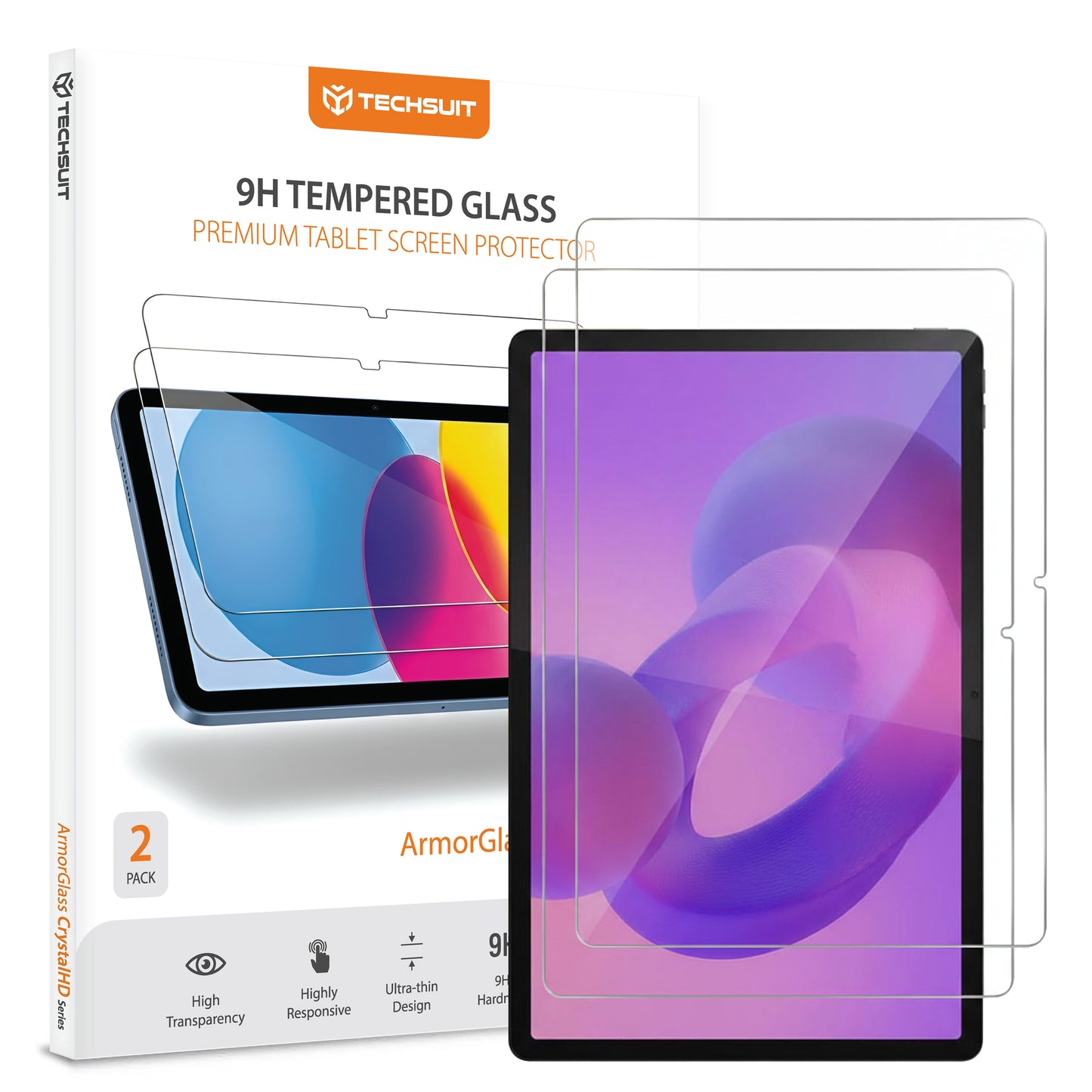 Zaštitna folija za ekran Techsuit ArmorGlass CrystalHD za Lenovo Idea Tab Pro, Kaljeno staklo, Full Glue, Set od 2 komada