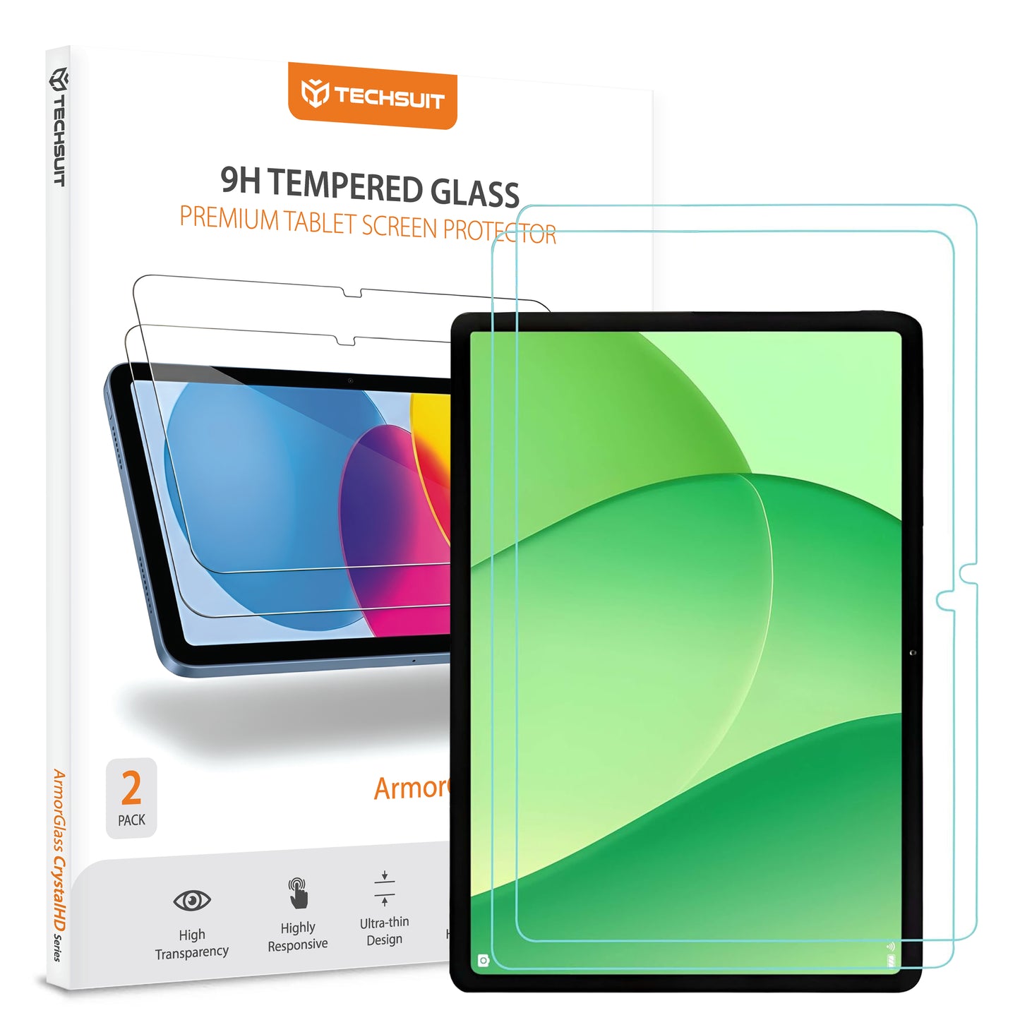 Zaštitna folija za ekran Techsuit ArmorGlass CrystalHD za OnePlus Pad Lite / Oppo Pad SE, Kaljeno staklo, Full Glue, Set 2 komada