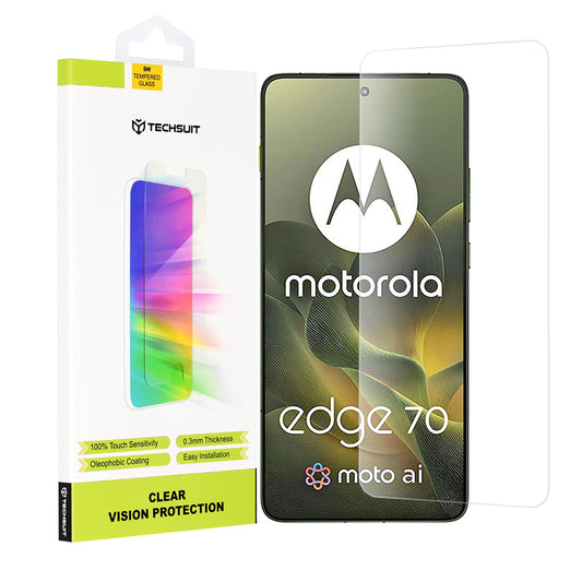 Zaštitna folija za ekran Techsuit Clear Vision za Motorola Edge 70, Kaljeno staklo, Full Glue