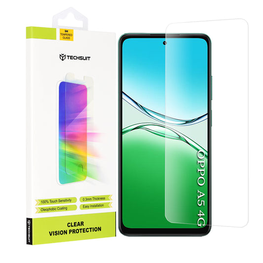 Zaštitna folija za ekran Techsuit Clear Vision za Oppo A5 4G, Kaljeno staklo, Puno ljepilo