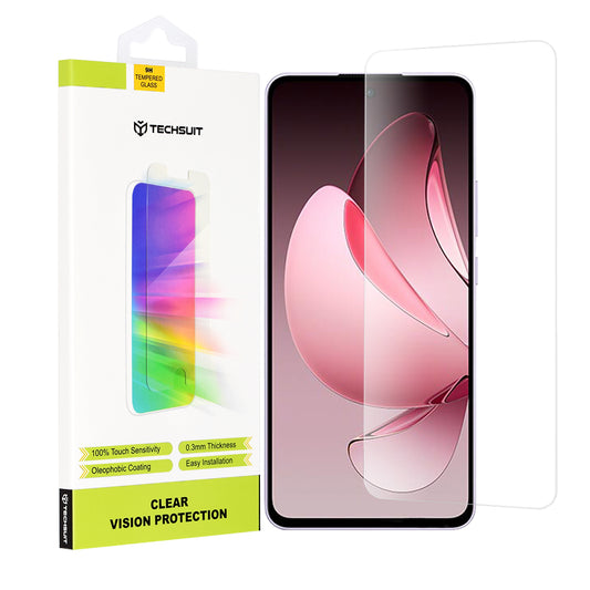 Zaštitna folija za ekran Techsuit Clear Vision za Oppo Reno13 FS 5G / Reno13 F 4G / Reno13 F, Kaljeno staklo, Puno ljepilo