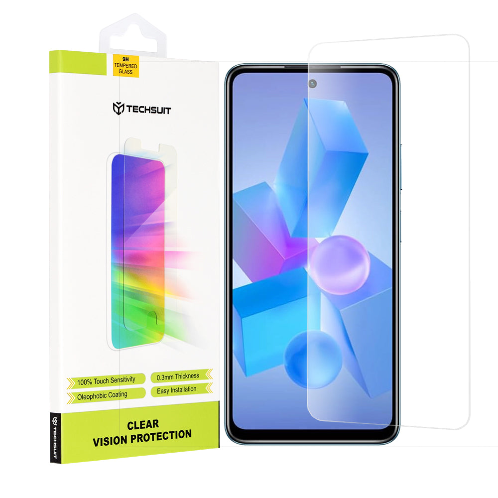 Zaštitna folija za ekran Techsuit Clear Vision za Tecno Spark 20 Pro / Pova 5 Pro / Hot 40 / Hot 40 Pro, Kaljeno staklo, Puno ljepilo