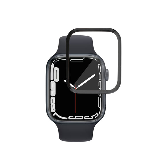 Zaštitna folija za ekran Techsuit Nano Flex za Apple Watch Series 9 / 8 / 7 45mm, Plastika, Set od 2 komada, Crna