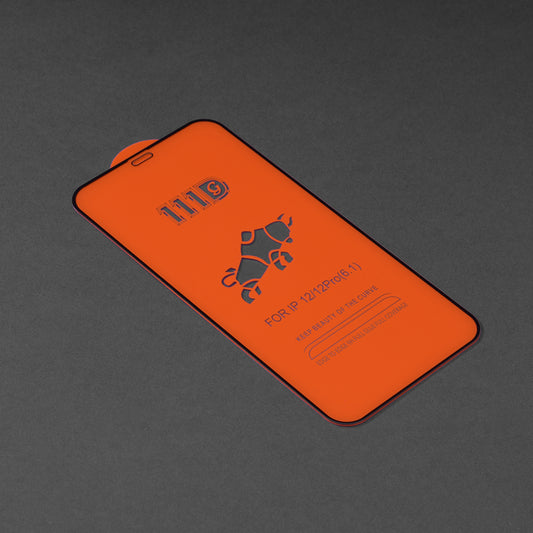 Zaštitna folija za ekran Techsuit za Apple iPhone 12 / 12 Pro, Kaljeno staklo, Full Glue, 111D, Crna