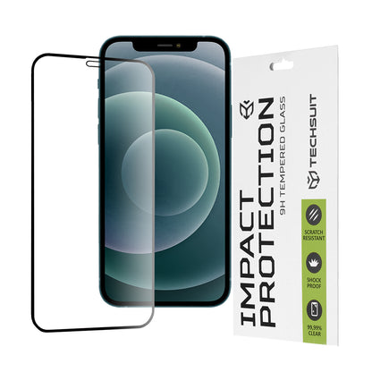 Zaštitna folija za ekran Techsuit za Apple iPhone 12 Pro Max, Kaljeno staklo, Full Glue, 111D, Crna