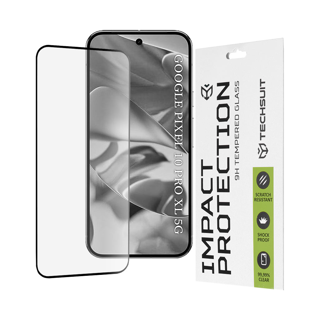 Zaštitna folija za ekran Techsuit za Google Pixel 10 Pro XL, Kaljeno staklo, Full Glue, 111D, Crna