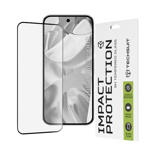 Zaštitna folija za ekran Techsuit za Google Pixel 10, Kaljeno staklo, Full Glue, 111D, Crna