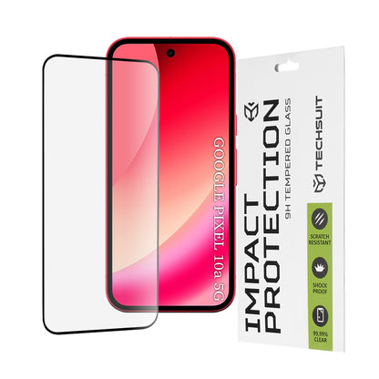 Zaštitna folija za ekran Techsuit za Google Pixel 10a, Kaljeno staklo, Full Glue, 111D, Crna
