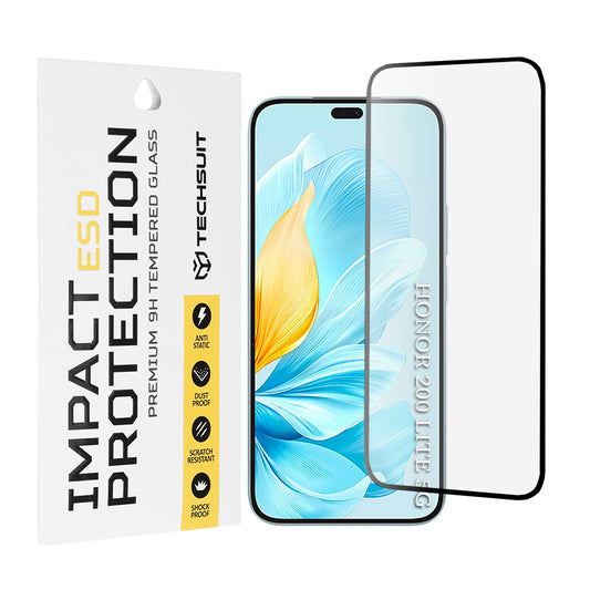 Zaštitna folija za ekran Techsuit za Honor 200 Lite, Kaljeno staklo, Full Glue, Crna