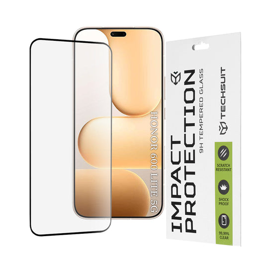 Zaštitna folija za ekran Techsuit za Honor 600 Lite, Kaljeno staklo, Full Glue, 111D, Crna