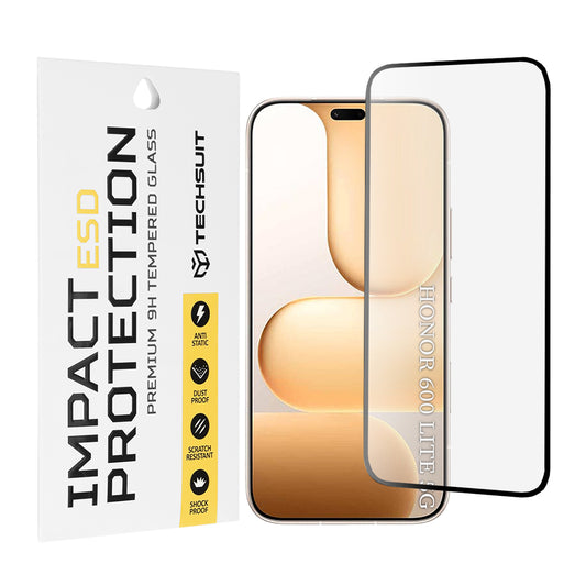 Zaštitna folija za ekran Techsuit za Honor 600 Lite, Kaljeno staklo, Full Glue, Crna