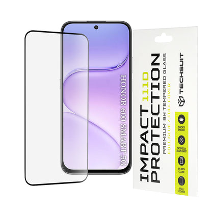 Zaštitna folija za ekran Techsuit za Honor 600 Smart, Kaljeno staklo, Full Glue, 111D, Crna