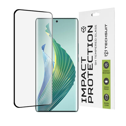 Zaštitna folija za ekran Techsuit za Honor Magic5 Lite, Kaljeno staklo, Full Glue, 111D, Crna
