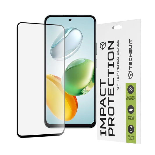 Zaštitna folija za ekran Techsuit za Honor X7c / 200 Smart, Kaljeno staklo, Full Glue, 111D, Crna