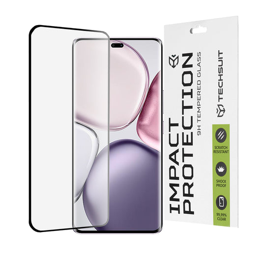 Zaštitna folija za ekran Techsuit za Honor X9c / Magic7 Lite, Kaljeno staklo, Full Glue, 111D, Crna