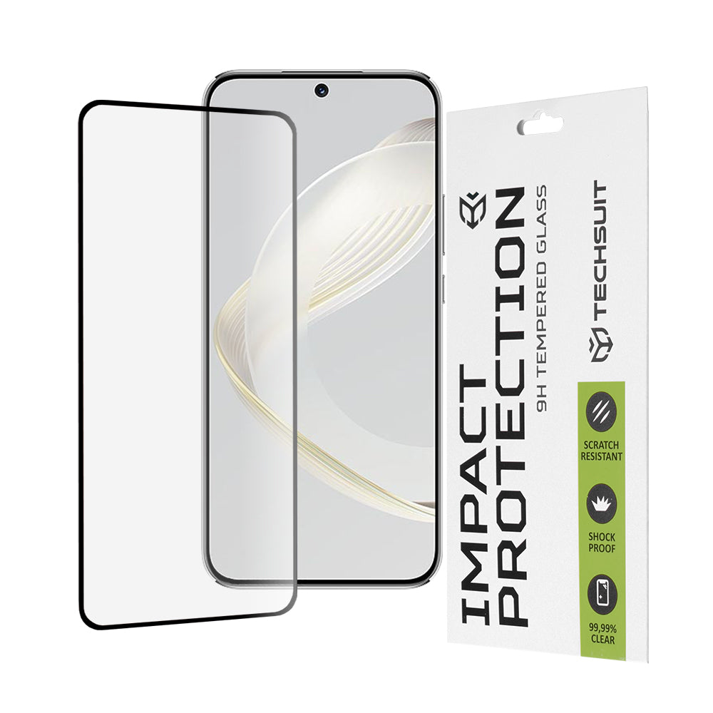 Zaštitna folija za ekran Techsuit za Huawei nova 12s / nova 11, Kaljeno staklo, Full Glue, 111D, Crna