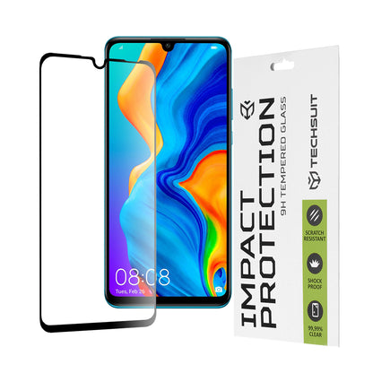 Zaštitna folija za ekran Techsuit za Huawei P30 lite New Edition / P30 lite, Kaljeno staklo, Full Glue, 111D, Crna