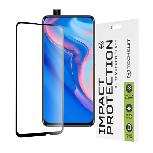 Zaštitna folija za ekran Techsuit za Huawei Y9 Prime (2019) / P Smart Z, Kaljeno staklo, Full Glue, 111D, Crna