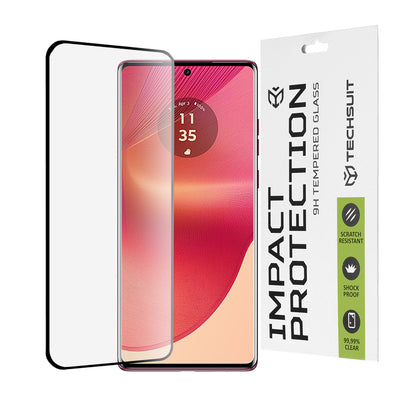 Zaštitna folija za ekran Techsuit za Motorola Edge 50 Fusion, Kaljeno staklo, Full Glue, 111D, Crna