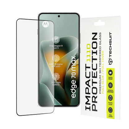 Zaštitna folija za ekran Techsuit za Motorola Edge 70 Max, Kaljeno staklo, Full Glue, 111D, Crna