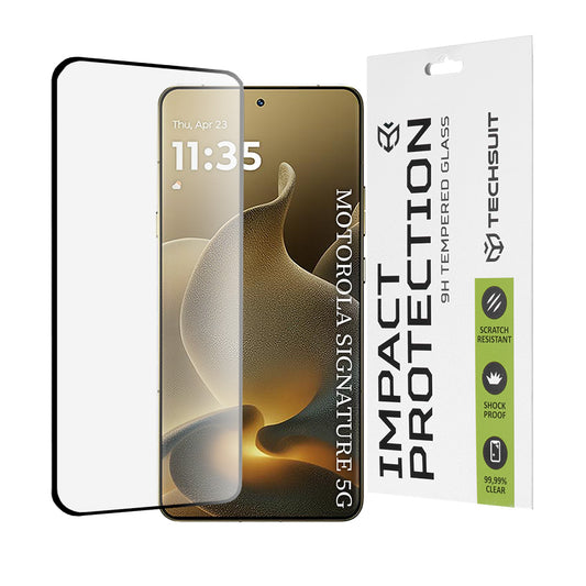 Zaštitna folija za ekran Techsuit za Motorola Edge 70 Ultra / Signature, Kaljeno staklo, 111D, Full Glue, Crna