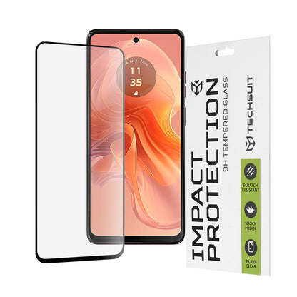Zaštitna folija za ekran Techsuit za Motorola Moto G04s / E14 / G24 Power / G04 / G24, Kaljeno staklo, Full Glue, 111D, Crna
