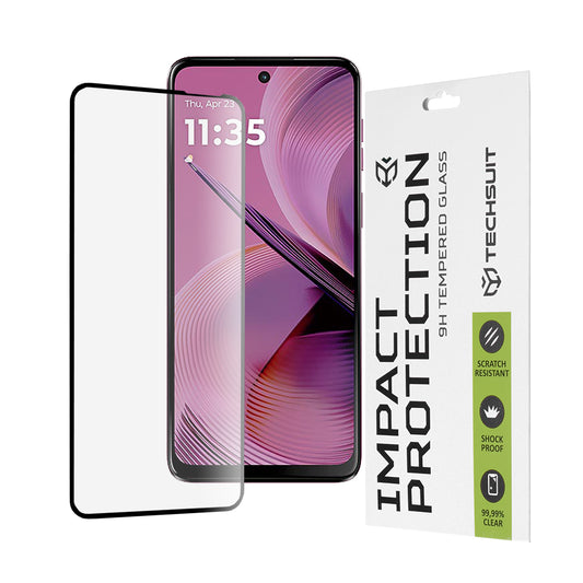 Zaštitna folija za ekran Techsuit za Motorola Moto G55, Kaljeno staklo, Full Glue, 111D, Crna